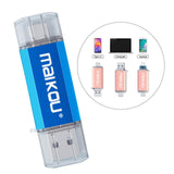 Maxbell Portable 3 in 1 64GB USB 3.0 Flash Drive Type-C&Micro USB Memory Stick Blue