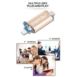 Maxbell Portable 3in1 256GB USB3.0 Flash Drive Type-C&Micro USB Memory Stick Silver