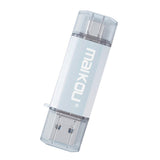 Maxbell Portable 3in1 256GB USB3.0 Flash Drive Type-C&Micro USB Memory Stick Silver