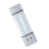 Maxbell Portable 3in1 256GB USB3.0 Flash Drive Type-C&Micro USB Memory Stick Silver