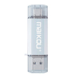 Maxbell Portable 3in1 256GB USB3.0 Flash Drive Type-C&Micro USB Memory Stick Silver