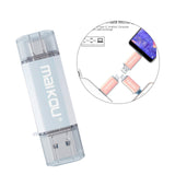 Maxbell Portable 3in1 256GB USB3.0 Flash Drive Type-C&Micro USB Memory Stick Silver