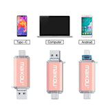 Maxbell Portable 128G USB Flash Drive Type-C Micro USB Memory Stick Premium