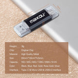 Maxbell Portable 128G USB Flash Drive Type-C Micro USB Memory Stick Premium