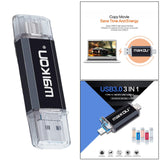 Maxbell Portable 128G USB Flash Drive Type-C Micro USB Memory Stick Premium