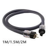 Maxbell HiFi Audio Power Cable Pure Copper Power Cord Sleeves Power Line US  1M
