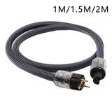 Maxbell HiFi Audio Power Cable Pure Copper Power Cord Sleeves Power Line US  1M