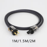 Maxbell HiFi Audio Power Cable Pure Copper Power Cord Sleeves Power Line US  1M