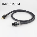 Maxbell HiFi Audio Power Cable Pure Copper Power Cord Sleeves Power Line US  1M