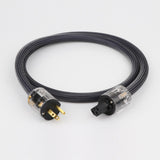 Maxbell HiFi Audio Power Cable Pure Copper Power Cord Sleeves Power Line US  1.5M