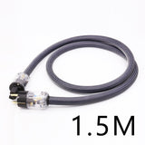 Maxbell HiFi Audio Power Cable Pure Copper Power Cord Sleeves Power Line US  1.5M