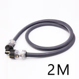 Maxbell HiFi Audio Power Cable Pure Copper Power Cord Sleeves Power Line US  2M