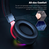 Maxbell Wired Gaming Headsets RGB LED Headphones w/Mic for PS5/PS4 Black Red