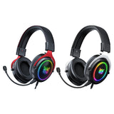 Maxbell Wired Gaming Headsets RGB LED Headphones w/Mic for PS5/PS4 Black Red