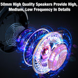 Maxbell Wired Gaming Headsets RGB LED Headphones w/Mic for PS5/PS4 Black Silver