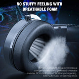 Maxbell Wired Gaming Headsets RGB LED Headphones w/Mic for PS5/PS4 Black Silver