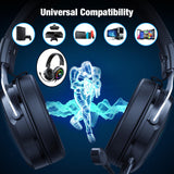 Maxbell Wired Gaming Headsets RGB LED Headphones w/Mic for PS5/PS4 Black Silver