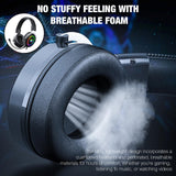 Maxbell Wired Gaming Headsets RGB LED Headphones w/Mic for PS5/PS4 Black Silver