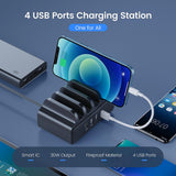 Maxbell 4-Port USB Charging Station Docking Stand Charger for Phones Tablets Black