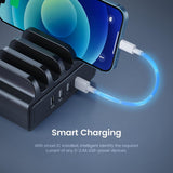 Maxbell 4-Port USB Charging Station Docking Stand Charger for Phones Tablets Black