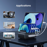 Maxbell 4-Port USB Charging Station Docking Stand Charger for Phones Tablets Black