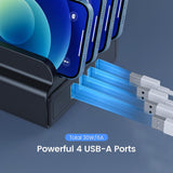 Maxbell 4-Port USB Charging Station Docking Stand Charger for Phones Tablets Black