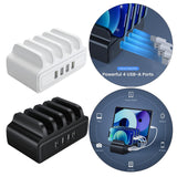 Maxbell 4-Port USB Charging Station Docking Stand Charger for Phones Tablets Black