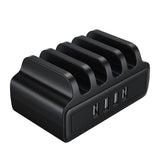 Maxbell 4-Port USB Charging Station Docking Stand Charger for Phones Tablets Black