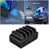 Maxbell 4-Port USB Charging Station Docking Stand Charger for Phones Tablets Black