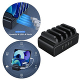 Maxbell 4-Port USB Charging Station Docking Stand Charger for Phones Tablets Black