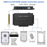 Maxbell 3-In-1 SATA/IDE to USB 3.0 Adapter Kit Fits for 2.5"/3.5" Inch IDE and SATA