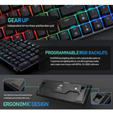 Maxbell 2.4Ghz 100-Key Gaming Keyboard Wireless/Wired RGB for Laptop Black Blue