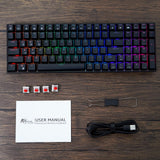 Maxbell 2.4Ghz 100-Key Gaming Keyboard Wireless/Wired RGB for Laptop Black Blue