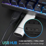 Maxbell 2.4Ghz 100-Key Gaming Keyboard Wireless/Wired RGB for Laptop Black Blue