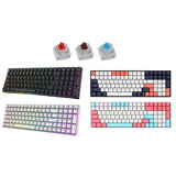 Maxbell 2.4Ghz 100-Key Gaming Keyboard Wireless/Wired RGB for Laptop Black Blue