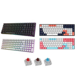 Maxbell 2.4Ghz 100-Key Gaming Keyboard Wireless/Wired RGB for Laptop Black Blue
