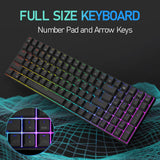 Maxbell 2.4Ghz 100-Key Gaming Keyboard Wireless/Wired RGB for Laptop Black Blue