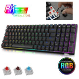 Maxbell 2.4Ghz 100-Key Gaming Keyboard Wireless/Wired RGB for Laptop Black Blue