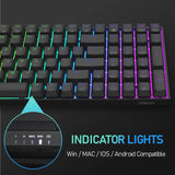 Maxbell 2.4Ghz 100-Key Gaming Keyboard Wireless/Wired RGB for Laptop Black Blue