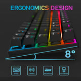 Maxbell 2.4Ghz 68-Key Gaming Keyboard Wireless RGB for Computers Black  Brown Switch
