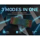 Maxbell 2.4Ghz 68-Key Gaming Keyboard Wireless RGB for Computers Black  Brown Switch