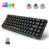 Maxbell 2.4Ghz 68-Key Gaming Keyboard Wireless RGB for Computers Black  Brown Switch