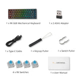 Maxbell 2.4Ghz 68-Key Gaming Keyboard Wireless RGB for Computers Black  Brown Switch