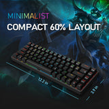 Maxbell 2.4Ghz 68-Key Gaming Keyboard Wireless RGB for Computers Black  Brown Switch