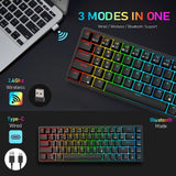 Maxbell 2.4Ghz 68-Key Gaming Keyboard Wireless RGB for Computers Black  Brown Switch