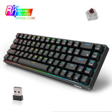 Maxbell 2.4Ghz 68-Key Gaming Keyboard Wireless RGB for Computers Black  Brown Switch