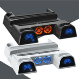 Maxbell Vertical Stand+Cooling Fan+Charging Station +Game Storage for PS5 White