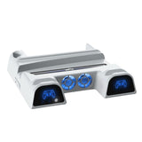 Maxbell Vertical Stand+Cooling Fan+Charging Station +Game Storage for PS5 White