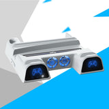 Maxbell Vertical Stand+Cooling Fan+Charging Station +Game Storage for PS5 White