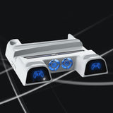 Maxbell Vertical Stand+Cooling Fan+Charging Station +Game Storage for PS5 White